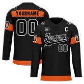 Custom Black Orange Personalized Hockey Jersey HCKJ01-D0a70ec